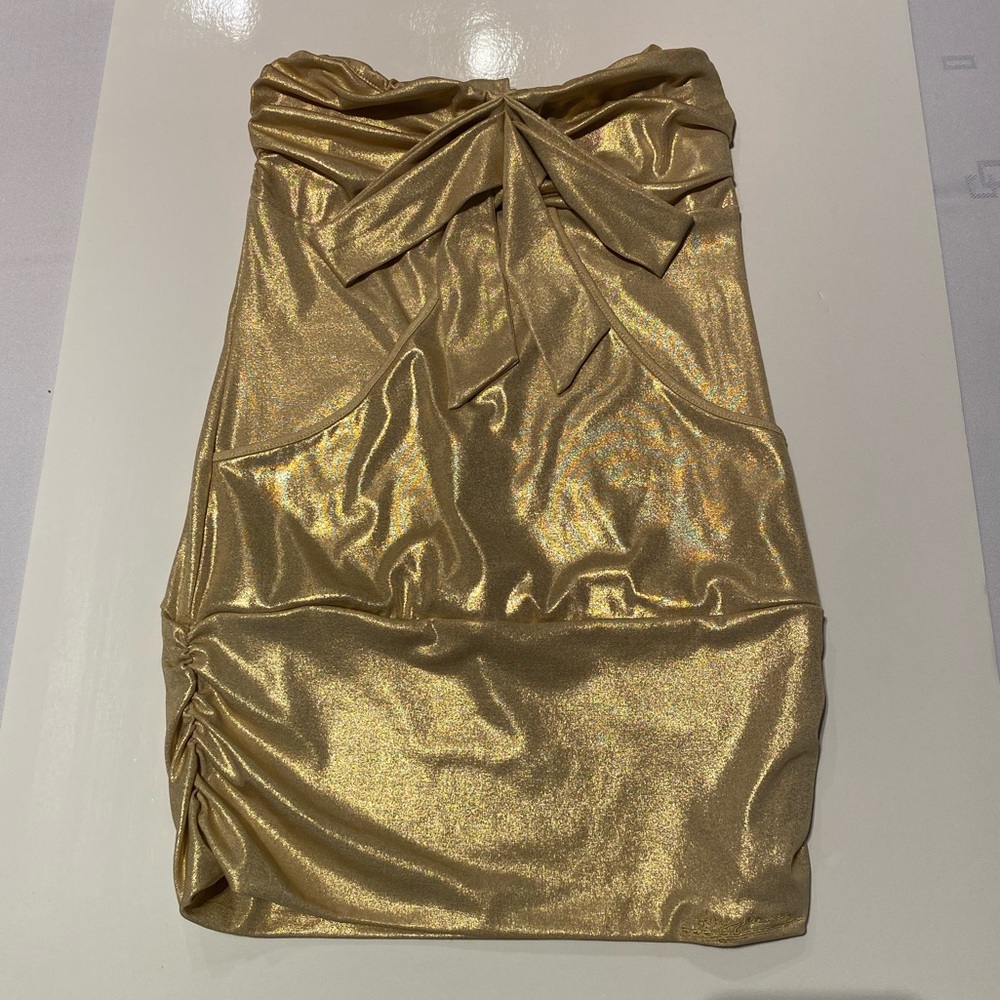 Golden strapless top S